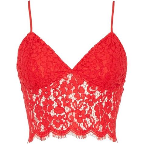 Bardot Sleeveless Lace Bralet Red Bralette Top Red Lace Crop Top