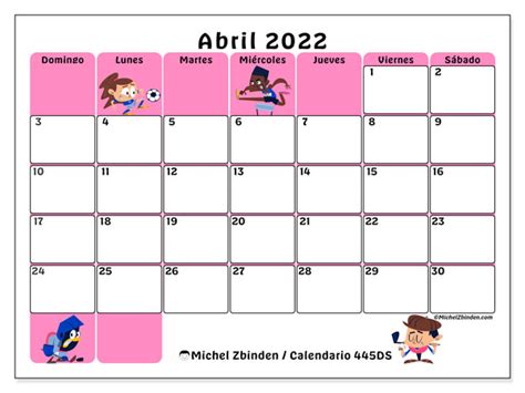 Calendario Abril De 2022 Para Imprimir “445ds” Michel Zbinden Pr