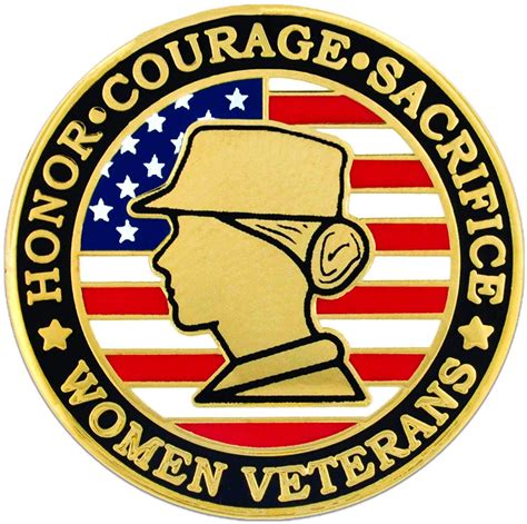 Pinmart Women Veteran Flag Military Enamel Lapel Pin Veteran Pin
