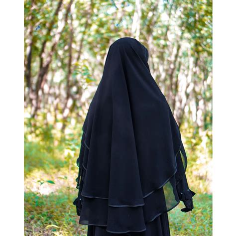 Two Layers Chiffon Niqab Saudi Niqab With Satin Ribbon Etsy