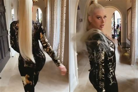 christina aguilera stuns in sexy catsuit for 40th birthday celeb news world