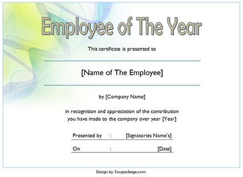 Employee Of The Year Certificate Pin On Editable Certificates