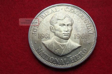 Philippines 1961 1 Peso Silver Coin Uncirculated