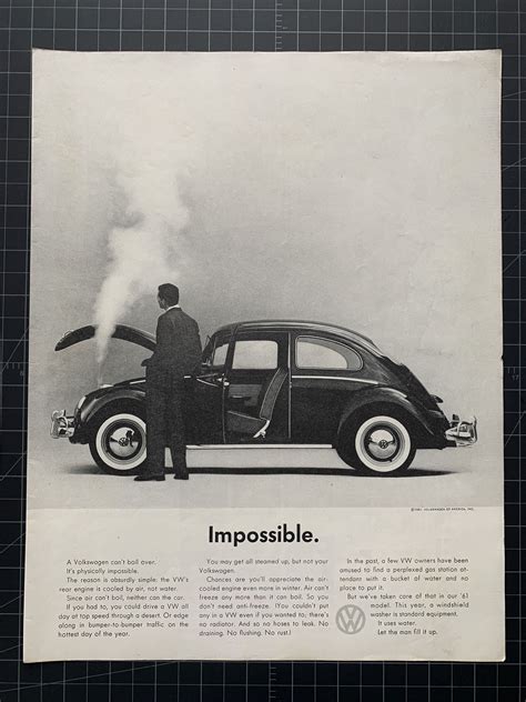 Vintage 1961 Volkswagen Print Ad Etsy En 2021 Coccinelle Volkswagen