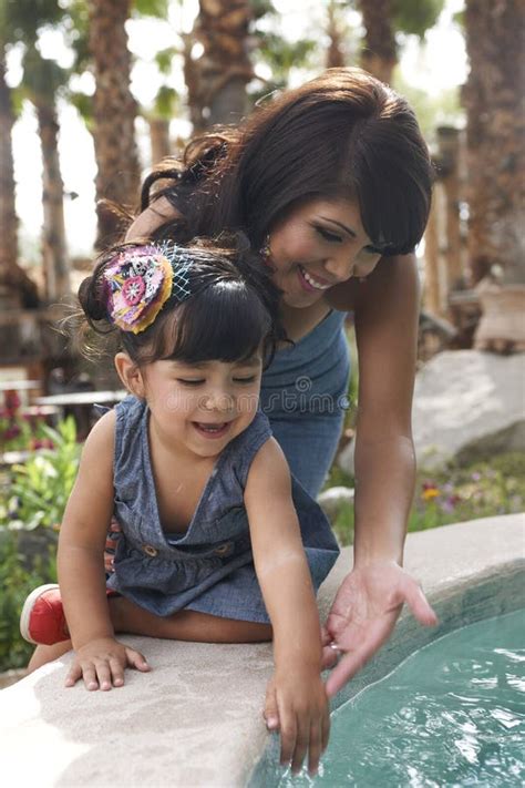 Beautiful Latina Mother And Daughter Stock Image Image Of Smiling