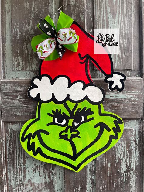 Door Hanger Template Green Monster Face Etsy