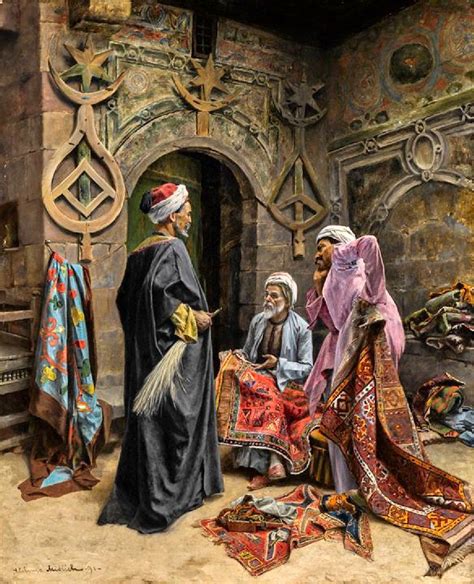 Alphons Mielich Austrian The Carpet Seller Islamic Artwork Islamic