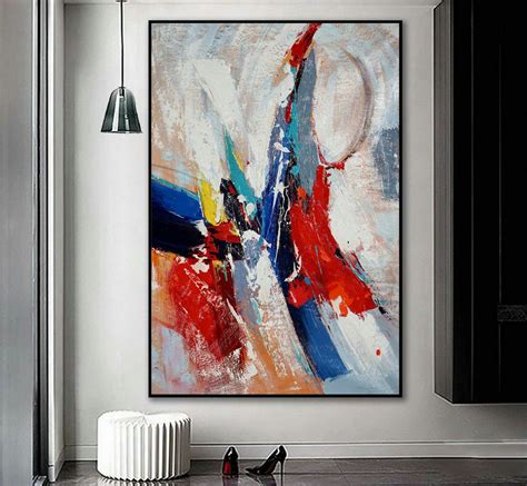 Extra Large Vertical Modern Art Work Contemporary Abstract wall Art