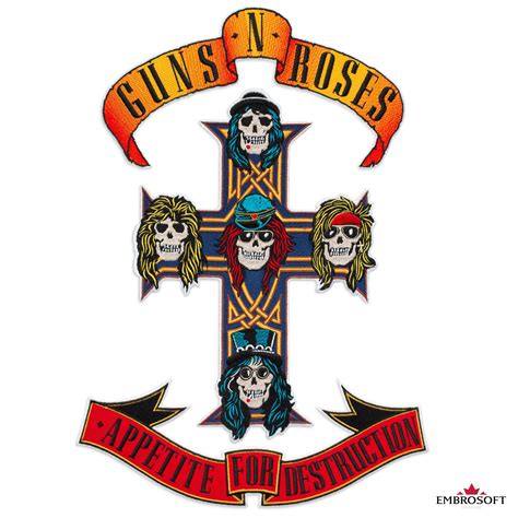The album was released to little mainstream attention in 1987. Guns N' Roses Embroidered Patch, Appetite for Destruction ...