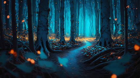 Wallpaper Night Forest 2 By Fiulo On Deviantart