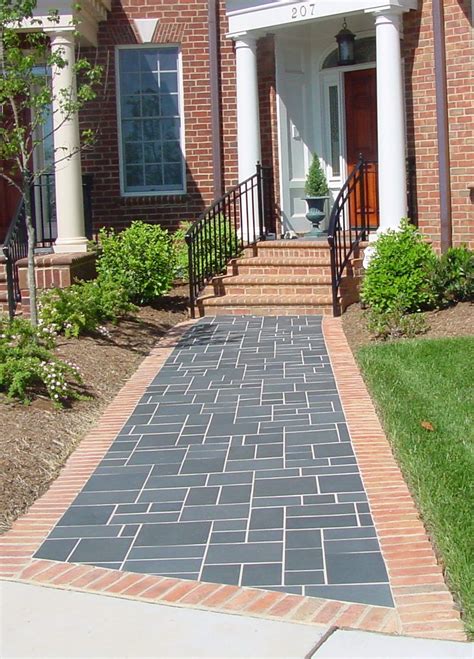 Create A Stately Entrance With A Slate Tile Patterned Walkway Neuse