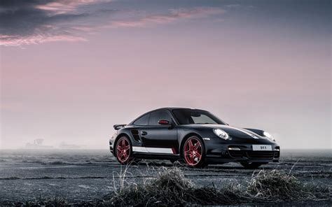 Czarny Samochód Wyścigowy Porsche 911 Hd Tapety Na Pulpit Panoramiczny
