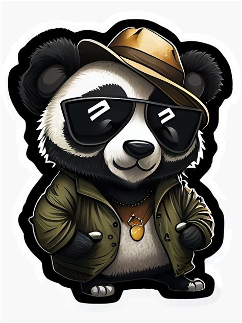 Cute Gangsta Panda Sticker For Sale By Creativegarage Redbubble