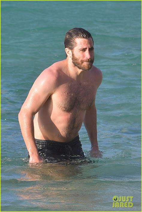 Jake Gyllenhaal Goes Shirtless For A Dip In The Ocean Photo Jake Gyllenhaal Jon Bon