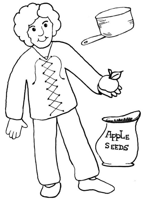 Johnny Appleseed 1 Coloring Page - Free Printable Coloring Pages for Kids