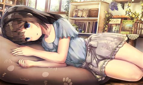 P Free Download Cute Anime Girl Laying Down Anime Hd Wallpaper