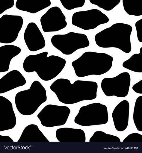 Black Cow Print Pattern Animal Seamless Royalty Free Vector