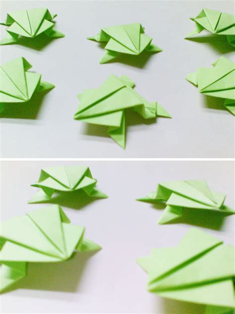 Very Simple Origami Frogs Jumping Frog Origami Origami Frog Origami