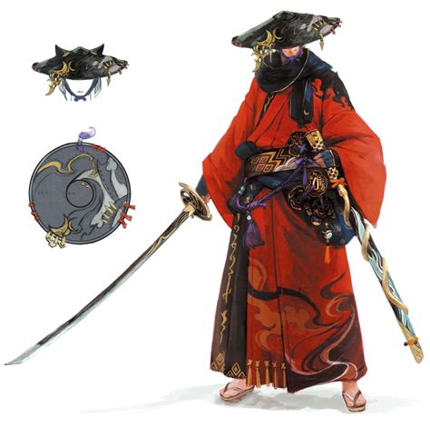 Samurai And Myochin Armor Art Final Fantasy Xiv Stormblood Art Gallery
