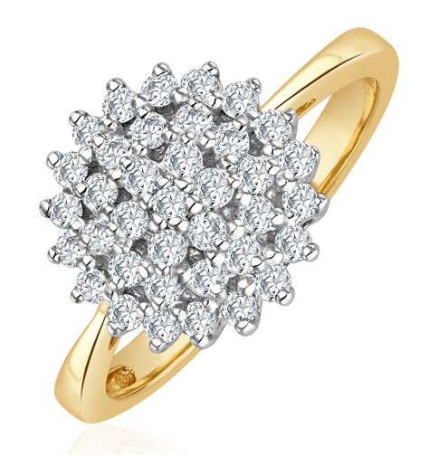 9k Gold Diamond Cluster Ring 050ct E5607