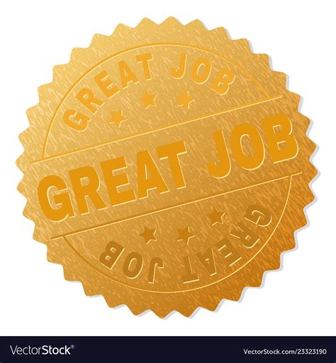 Gold Great Job Badge Stamp Royalty Free Vector Image