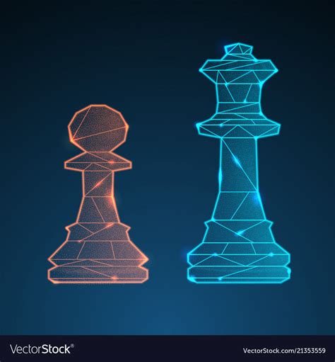 chess queen and pawn royalty free vector image
