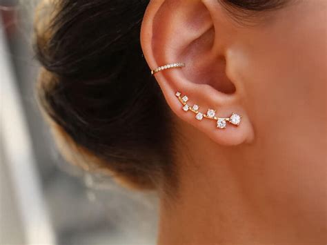 ear climbers ear climber ear crawler minimalist earrings etsy minimalist earrings silver