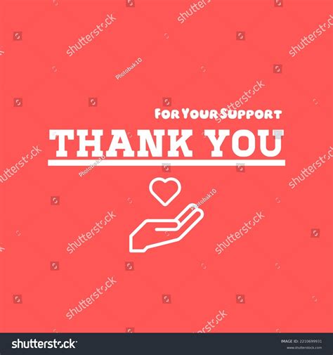 Thank You Your Support Red Background Stock Illustration 2210699931