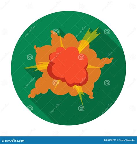 Explosion Icon In Flat Style Isolated On White Background Explosions