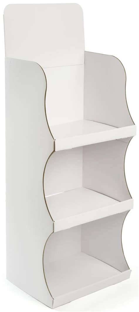 Floorstanding Cardboard Display With 3 Shelves And Removable Header