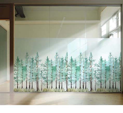 Custom Size Static Cling Window Film Forest Decorative Privacy Etsy