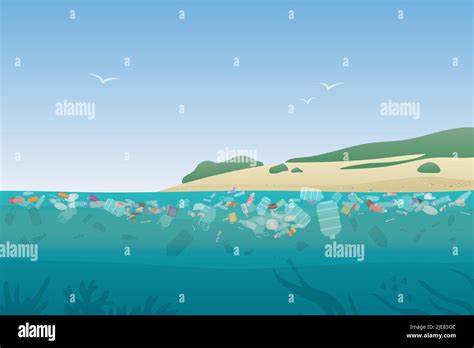 Plastic Littering Beach Stock Vector Images Alamy