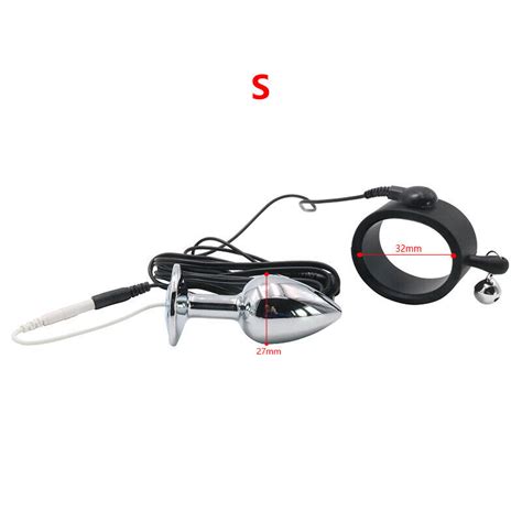 electro bdsm stimulator penis ring and anal butt plug for men electricshock device ebay