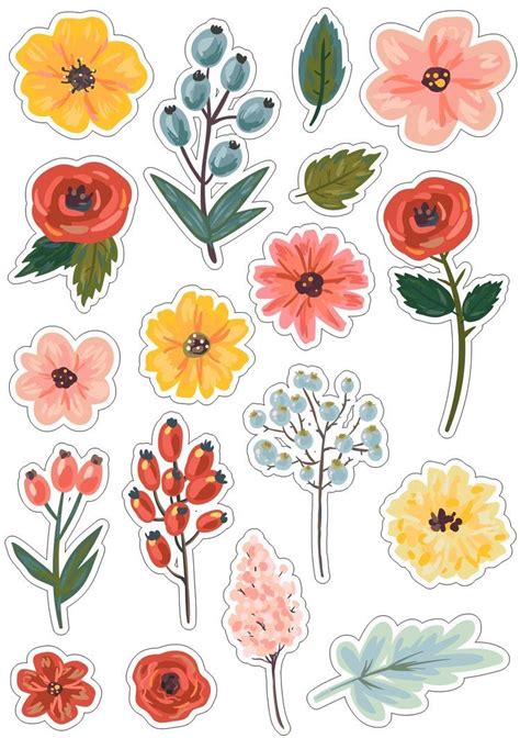 Aesthetic Flower Stickers Printable