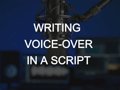 Writing Voice Over Vo In A Script