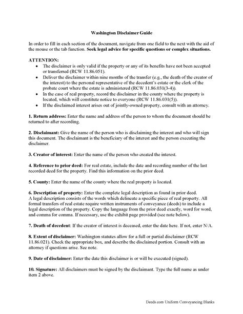 Snohomish County Disclaimer of Interest Form | Washington | Deeds.com