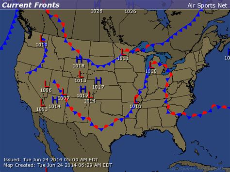 Current Weather Map Usa With Fronts