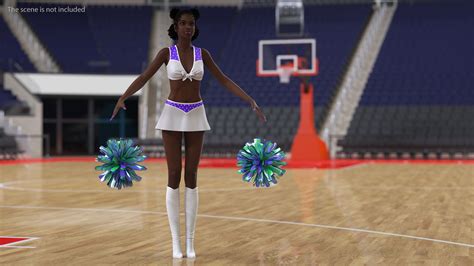 Young Black Woman Cheerleader Rigged For Cinema 4d 3d Model Rigged