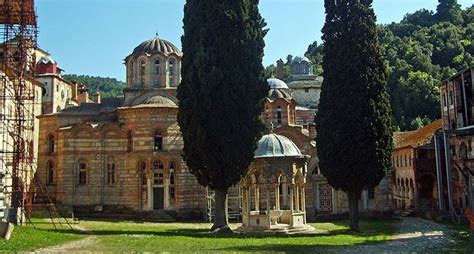 Serbian Orthodox Monastery Hilandar Mount Athos Greece Serbia