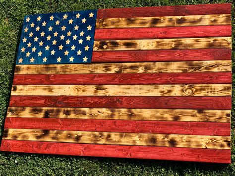 Rustic Wooden American Flag By Guinnsandgiggles On Etsy