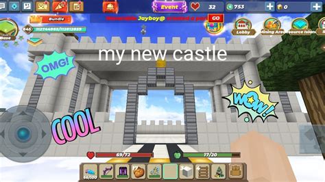 I Build A Castle In Blockman Go Skyblock Youtube