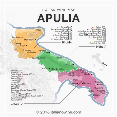 Puglia Enologica En Oenological Apulia Wine Map Infographic Map Apulia