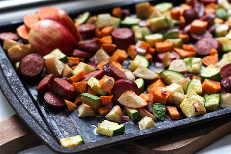 Sheet Pan Sausage With Sweet Potatoe Apple And Zucchini Homemade Nutrition Nutrition That