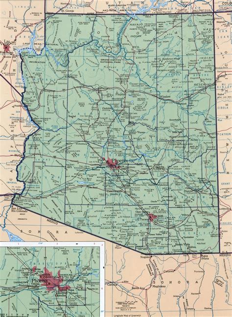 Arizona Detailed Geographical Mapfree Printable Geo Map Of Arizona