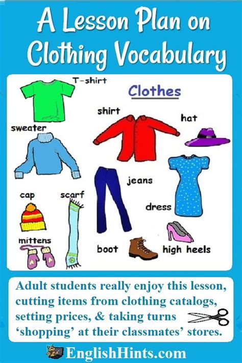 Lesson Plan On Clothing Vocabulary And Shopping Vocabulary Lesson