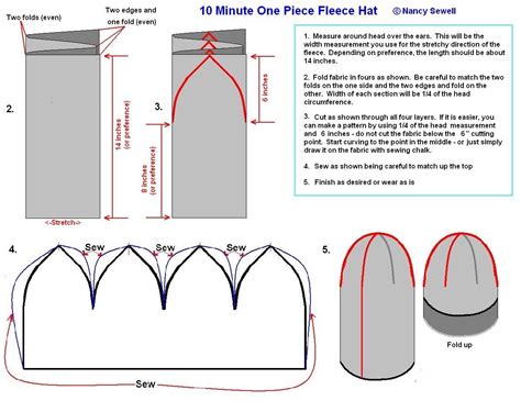 Free Printable Fleece Hat Pattern For Adults
