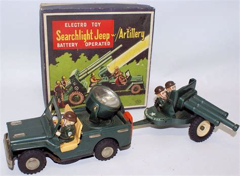 Battery Operated Toy Searchlight Jeep Vintage Toys Retro Toys