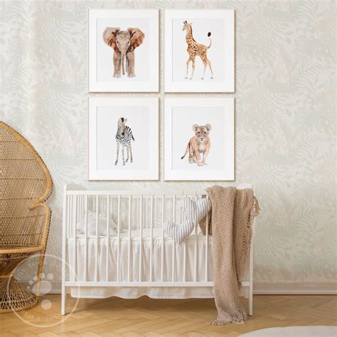 Safari Nursery Decor Baby Animal Prints Nursery Art Baby Etsy