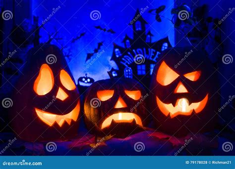 Pumpkins For Halloween All Saints Day Stock Photo Image Of Candle