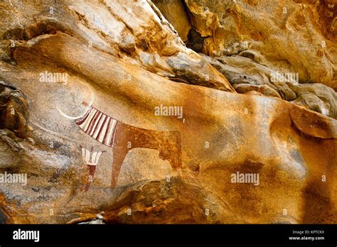 Ancient Cave Paintings In Laas Geel Somaliland Stock Photo Alamy